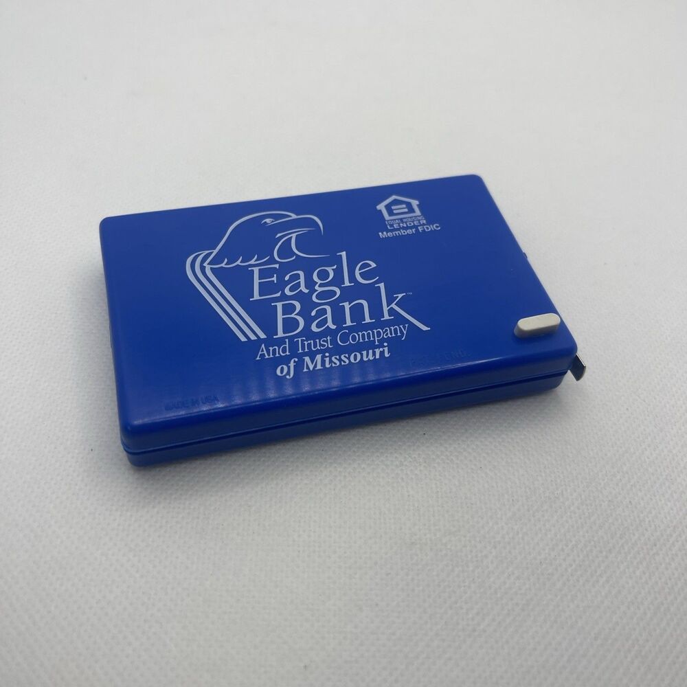 Eagle Bank Advertising Tape Measure Made in USA - Business Card Holder